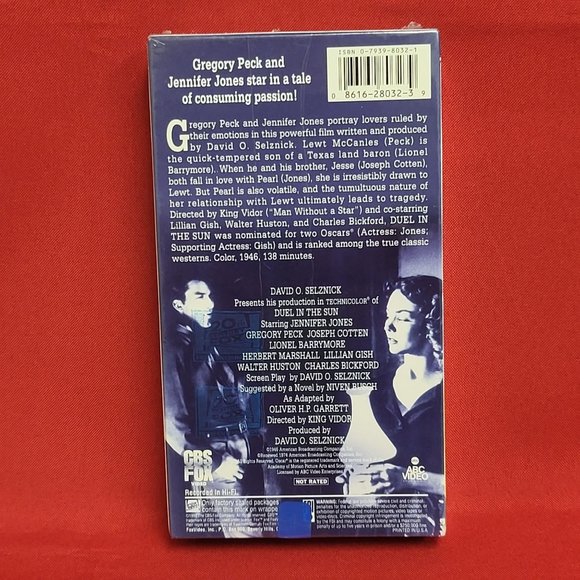 Duel in the Sun 1946 VHS New Sealed Western Classics - Picture 2 of 8